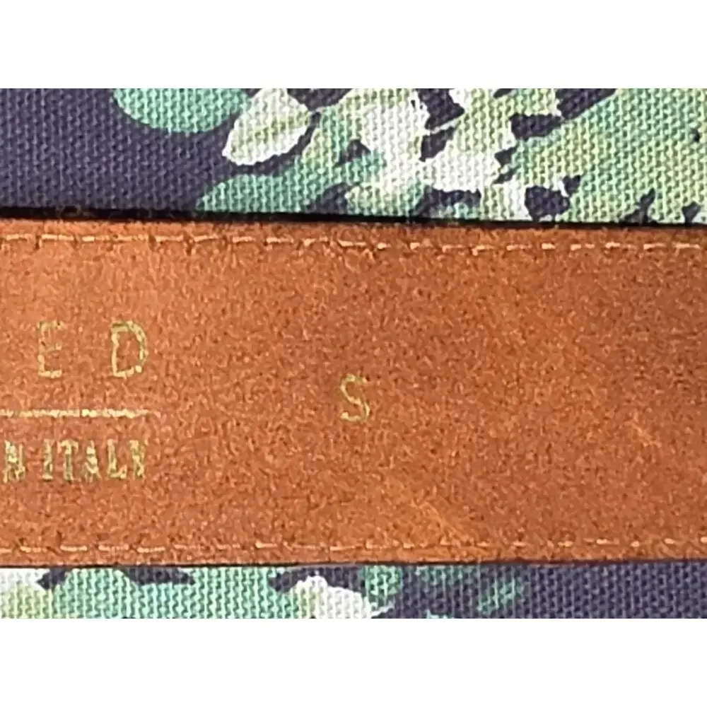 The Limited Genuine Leather Made in Italy Brown Belt Multicolor Stitch